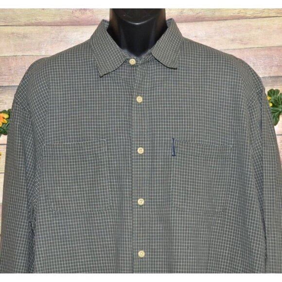 Abercrombie Fitch Shirt Men's XL Olive Green Button Up Plaid Vintage 90's Y2K - Picture 2 of 9